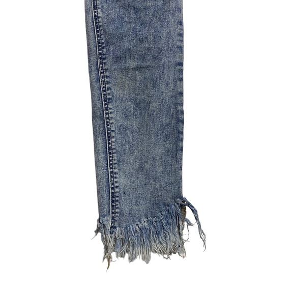 Free People Great Heights Acid Wash Fray Hem Skinny Jeans Stretch Distressed 27 - Picture 8 of 16
